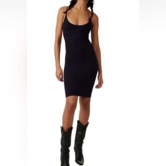 Free People Dresses & Skirts - Free People Meg High Platform Bodycon Dress- Black M/L